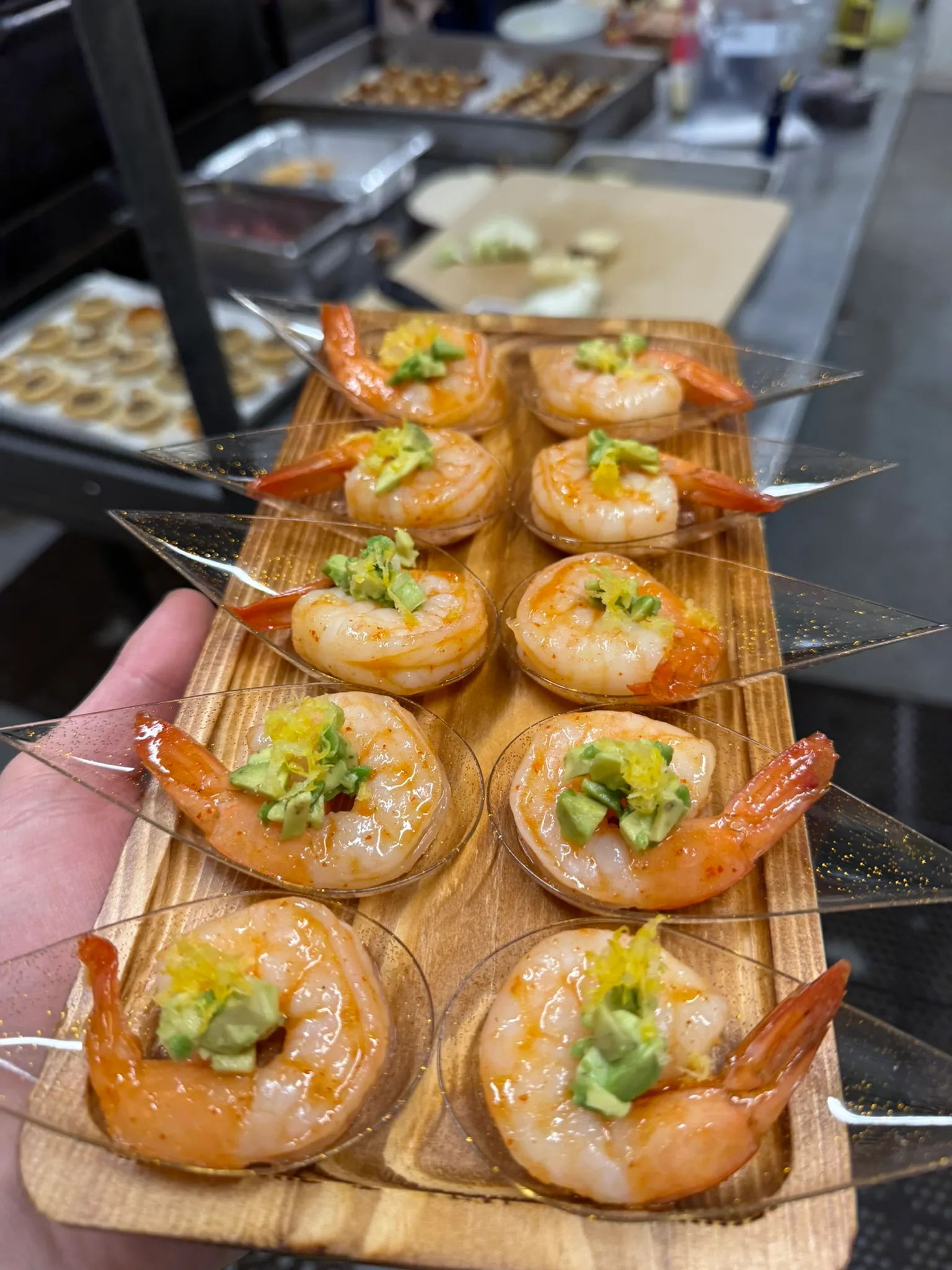 Chili-lime shrimp appetizers with avocado by Chef Matija