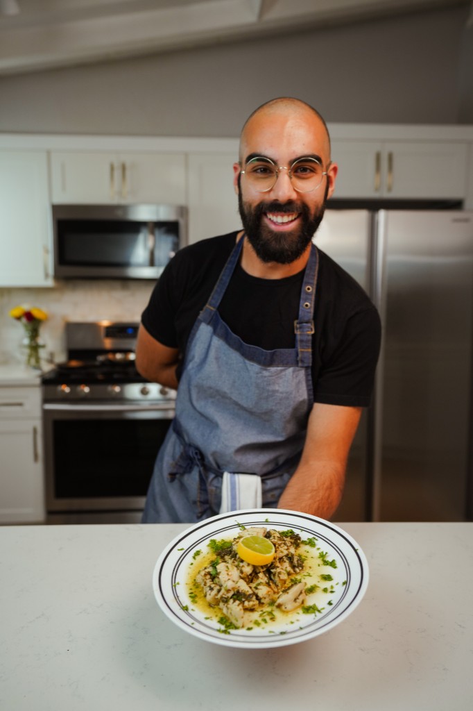 Chef presenting a dish